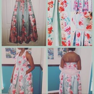 Beautiful Spring Floral Print Gown
